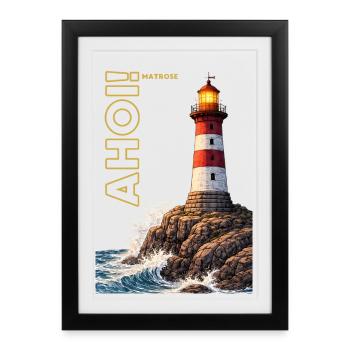AHOI ! Marin - Affiche encadrée (27 × 37 cm) - noir - Devant