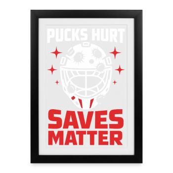 Gardien de but de hockey Cadeau de but Vie de gardien de hockey - Affiche encadrée (27 × 37 cm) - noir - Devant