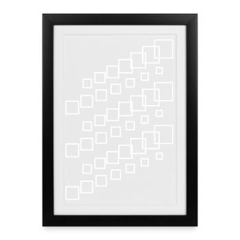 Geometric Square Cascade - Framed poster (27 × 37 cm) - black - Front