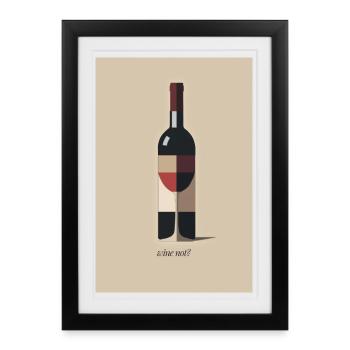 Du vin. Ce n’est pas drôle que le vin dit. - Affiche encadrée (27 × 37 cm) - noir - Devant