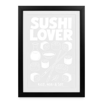 Sushi Lover Tea Nori Rice Theme - Framed poster (27 × 37 cm) - black - Front
