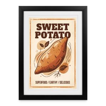 Impression de Superaliment de Patate Douce - Affiche encadrée (27 × 37 cm) - noir - Devant