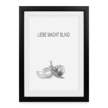 Liebe macht blind Schnecke Humor Design - Gerahmtes Poster (27 × 37 cm) - Schwarz - Vorne