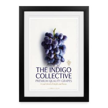Indigo Collective Grapes Label - Framed poster (27 × 37 cm) - black - Front