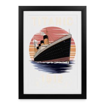 Titanic Vintage Design Titanic Expert Titanic Boys - Framed poster (27 × 37 cm) - black - Front
