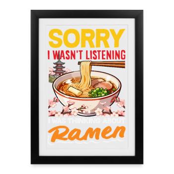 Think Ramen Noodle Fan Japanese - Framed poster (27 × 37 cm) - black - Front