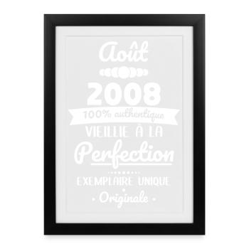 18. Geburtstag – August 2008 (Original) - Gerahmtes Poster (27 × 37 cm) - Schwarz - Vorne