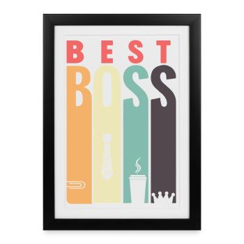Le meilleur manager de tous les temps PDG Hommes Femmes - Affiche encadrée (27 × 37 cm) - noir - Devant