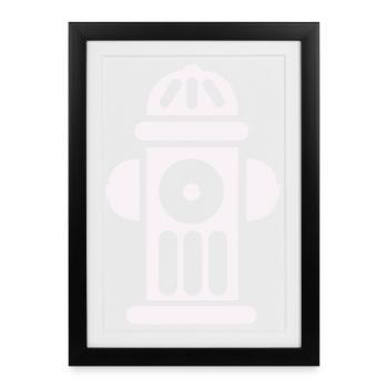 Fire Hydrant Silhouette Line Minimal - Framed poster (27 × 37 cm) - black - Front