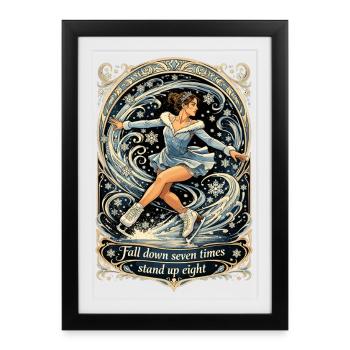 Figure Skating Art Nouveau Shirt: Stand Up - Framed poster (27 × 37 cm) - black - Front
