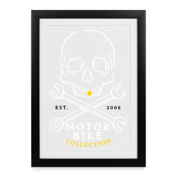 Skull & Bolts Motorcycle Collection - Framed poster (27 × 37 cm) - black - Front