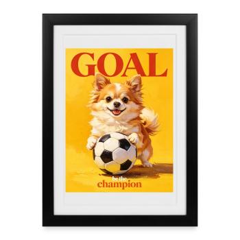 Devenir champion de football - Affiche encadrée (27 × 37 cm) - noir - Devant