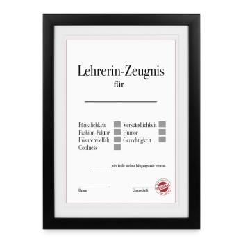 Témoignage d’enseignant : cadeau d’adieu drôle - Affiche encadrée (27 × 37 cm) - noir - Devant
