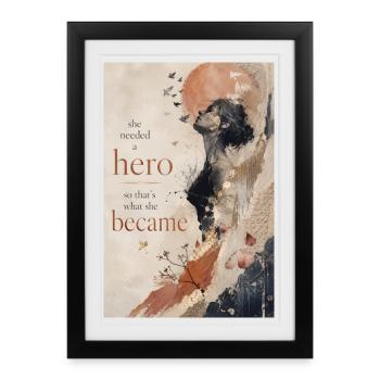 Besoin d’un héros - Affiche encadrée (27 × 37 cm) - noir - Devant