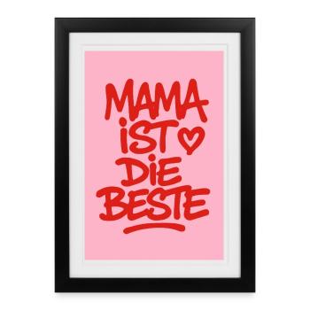 Maman du poster est la meilleure - Affiche encadrée (27 × 37 cm) - noir - Devant