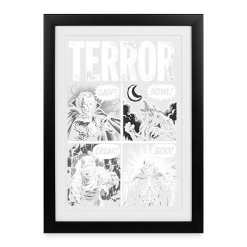 Terror Horror Comic Monster Classic - Affiche encadrée (27 × 37 cm) - noir - Devant