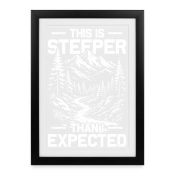Plus raide que je ne l’avais prévu Randonnée Montagne Alpinisme - Affiche encadrée (27 × 37 cm) - noir - Devant
