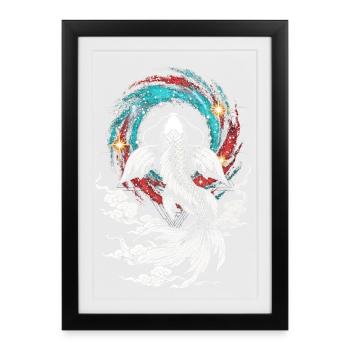 Celestial Koi ⭐ - Framed poster (27 × 37 cm) - black - Front