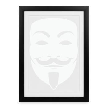 Anonymus_Maske - Framed poster (27 × 37 cm) - black - Front