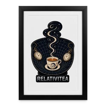 RELATIVITEA – Cosmic tea and time - Framed poster (27 × 37 cm) - black - Front