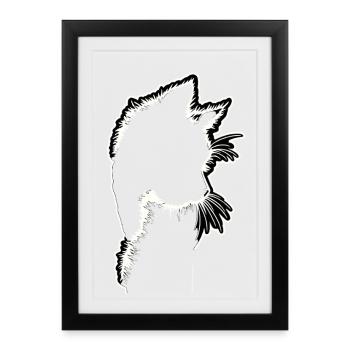 Cat Silhouette | Minimalist Design - Framed poster (27 × 37 cm) - black - Front