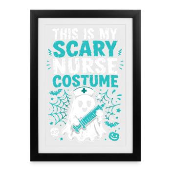 Infirmière Infirmière Halloween - Affiche encadrée (27 × 37 cm) - noir - Devant