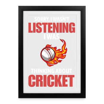 Cadeau drôle pour les amateurs de cricket au joueur-entraîneur Papa - Affiche encadrée (27 × 37 cm) - noir - Devant