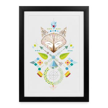 La chasse au renard - Affiche encadrée (27 × 37 cm) - noir - Devant