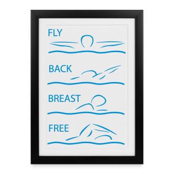 nage - Affiche encadrée (27 × 37 cm) - noir - Devant