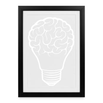 Light Bulb Light Brain - Framed poster (27 × 37 cm) - black - Front
