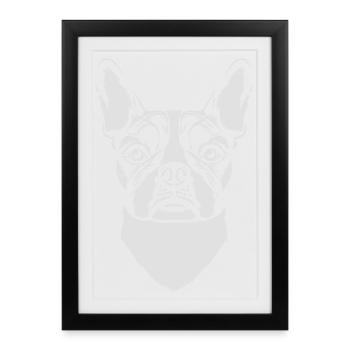 French Bulldog - Affiche encadrée (27 × 37 cm) - noir - Devant