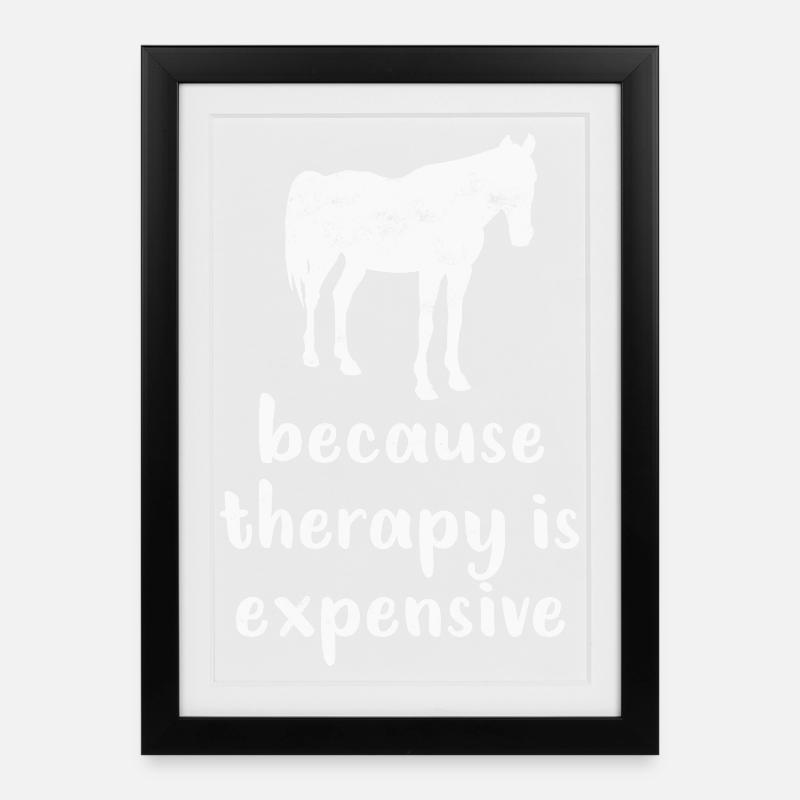 Pferd Pferde - Gerahmtes Poster (27 × 37 cm) - Schwarz