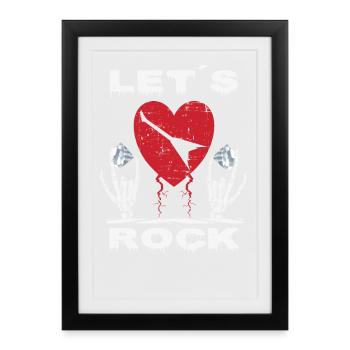 Let's rock - Framed poster (27 × 37 cm) - black - Front