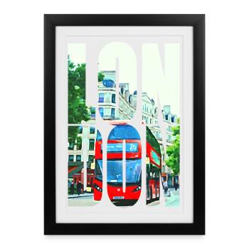 LONDON - Framed poster (27 × 37 cm) - black - Front