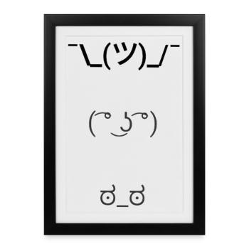 Text Emoticons - Framed poster (27 × 37 cm) - black - Front