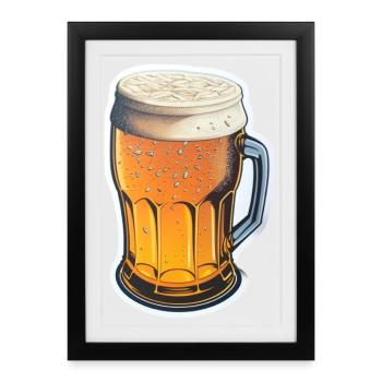 Bière - Affiche encadrée (27 × 37 cm) - noir - Devant