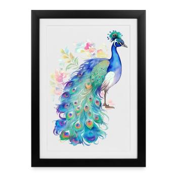 Peacock - Framed poster (27 × 37 cm) - black - Front