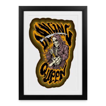 Faucheur de la mort avec feu - Affiche encadrée (27 × 37 cm) - noir - Devant