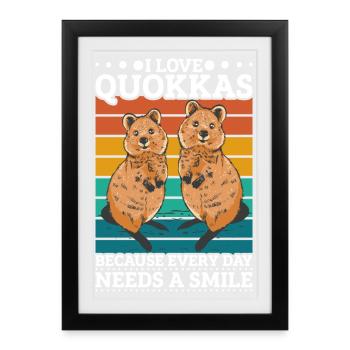 J'adore les quokkas - Affiche encadrée (27 × 37 cm) - noir - Devant