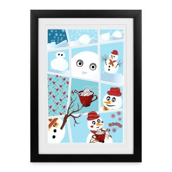 Christmas and the story of the hery snowman - Framed poster (27 × 37 cm) - black - Front