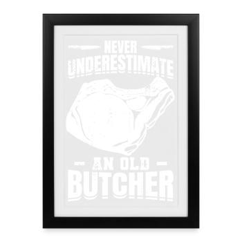 Butcher Grandfather - Framed poster (27 × 37 cm) - black - Front