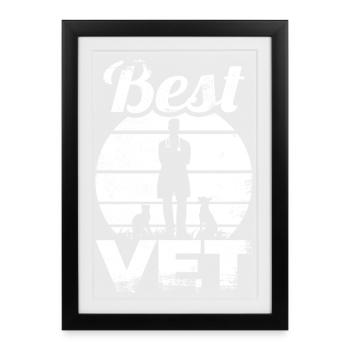 Meilleur vétérinaire - Affiche encadrée (27 × 37 cm) - noir - Devant