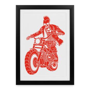 The Red Biker from Hell - Framed poster (27 × 37 cm) - black - Front