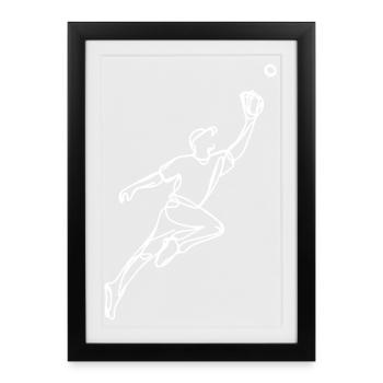 Baseball player drawing - Framed poster (27 × 37 cm) - black - Front