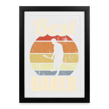 Funny Baker - Framed poster (27 × 37 cm) - black - Front