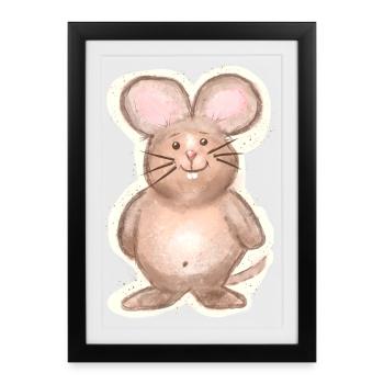 Mouse - Framed poster (27 × 37 cm) - black - Front