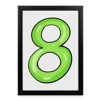 Number 8 - Eight - 8 Motif - Number 8 Number - Framed poster (27 × 37 cm) - black - Front
