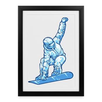 Ski Sports d’hiver Hockey sur glace Skieurs d’hiver - Affiche encadrée (27 × 37 cm) - noir - Devant