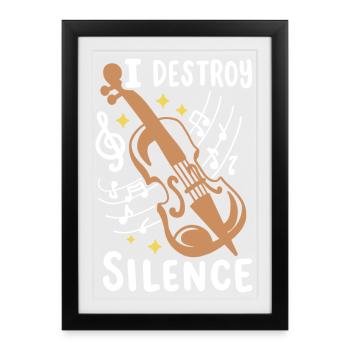Geigenspieler Geiger - Gerahmtes Poster (27 × 37 cm) - Schwarz - Vorne