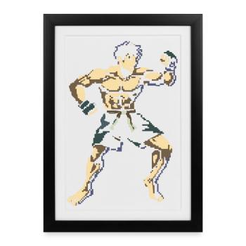 Graphiques Kickboxer Pixel - Affiche encadrée (27 × 37 cm) - noir - Devant